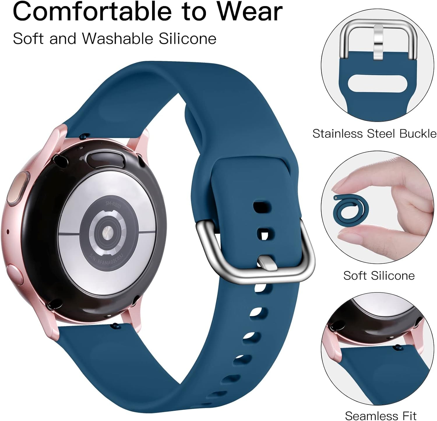 Versatile 6 Pack Silicone Bands for Samsung Galaxy Watch Series - Stylish and Comfortable Replacement Straps for All Occasions